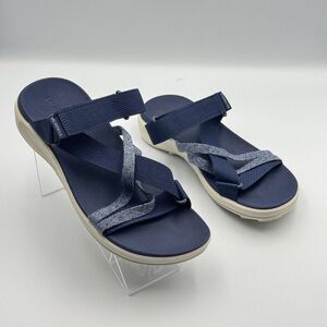 Merrell District 4 Post Mendi Sea Sandals Women 8 Navy Open Toe NWOT